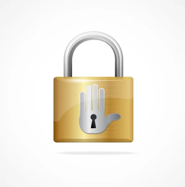 Vector locked padlock gold and Keyhole — Stock Vector