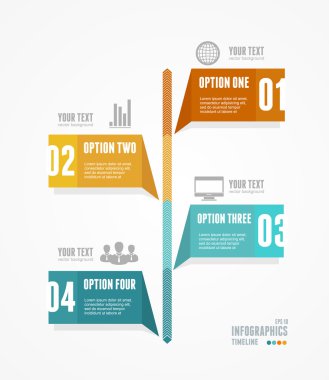 zaman çizelgesi Infographic vektör. retro tarzı.