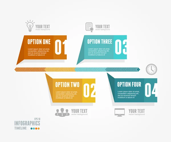 Vector Timeline Infographic. Retro style. — Stock Vector