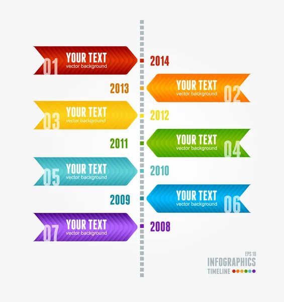 Φορέα infographic λωρίδα χρόνου. ρετρό στυλ. — Διανυσματικό Αρχείο