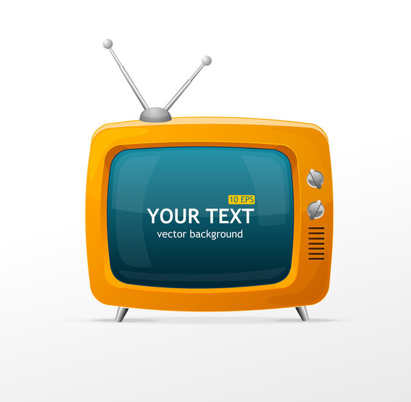 Vector orange retro TV