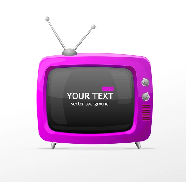 TV rétro vectorielle rose — Image vectorielle