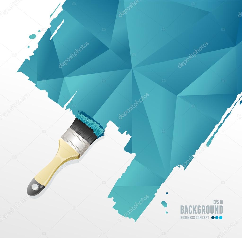 Vector paint brush and triangle background
