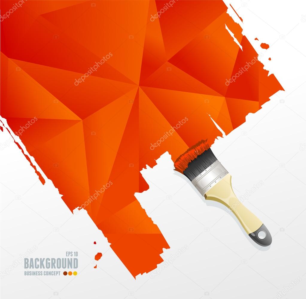 Vector paint brush and triangle background