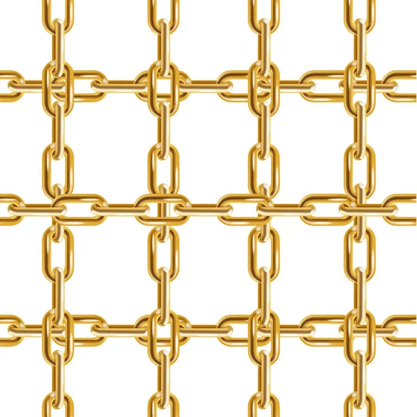 Ρεαλιστική Λεπτομερής 3d Golden Chain Seamless Pattern Ιστορικό. Διάνυσμα — Διανυσματικό Αρχείο