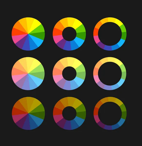 Different Color Palette Circle Set. Vector — Stock Vector