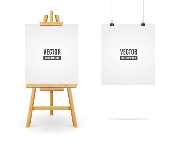 Conjunto em branco de papel branco 3d detalhado realista. Vetor — Vetor de Stock