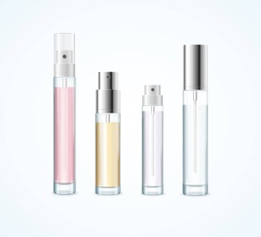 Gerçekçi Detaylı Kozmetik Farklı Kozmetik Şablon Deneme Şablonu Boş Model Seti. Vektör