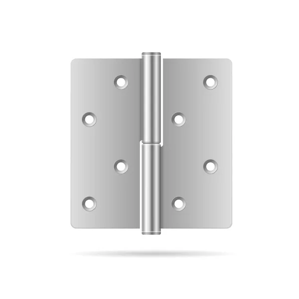 Dobradiça de porta de prata 3d detalhada realista. Vetor — Vetor de Stock
