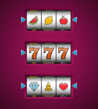 Gerçekçi Detaylı 3d Slot Makinesi Ayarları. Vektör