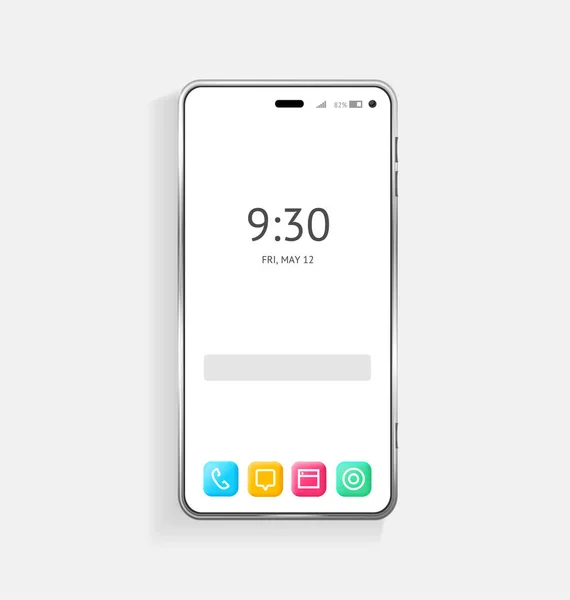 Realistyczny Szczegółowy 3d Smartfon z kolorowymi ikonami aplikacji. Wektor — Wektor stockowy