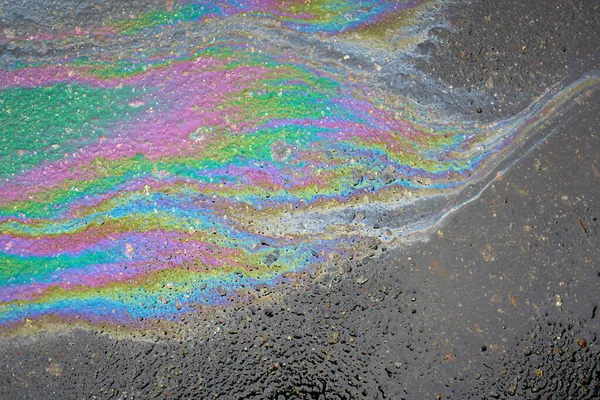 Motor yağı veya benzinin soyut arkaplanı, yağ tabakası