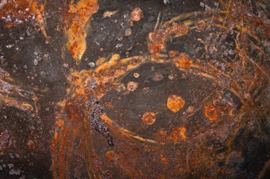 Dökme demir yüzeyinde pas elementli arkaplan dokusu