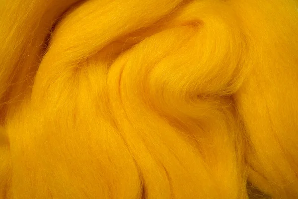 Lana Amarilla Para Fieltrar Textura Lana Fondo Abstracto — Foto de Stock