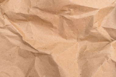 Buruşmuş Ocher Kağıt Dokusu. Tasarım için kağıt arkaplanı