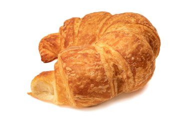 Beyaz arka plan üzerinde izole sade kruvasan