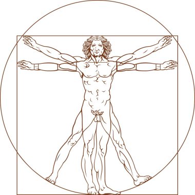 man and the circle clipart