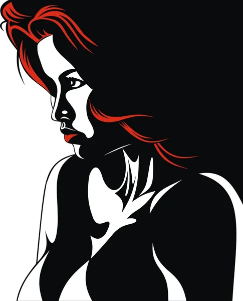 Mujer pelirroja — Vector de stock