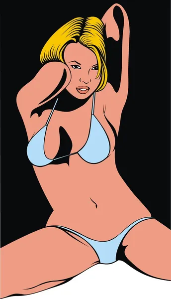 Bikini vrouw — Stockvector