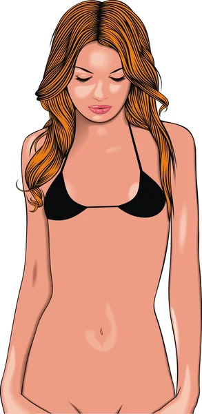 Bikini Mujer — Vector de stock