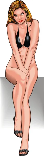 Belle fille bikini — Image vectorielle