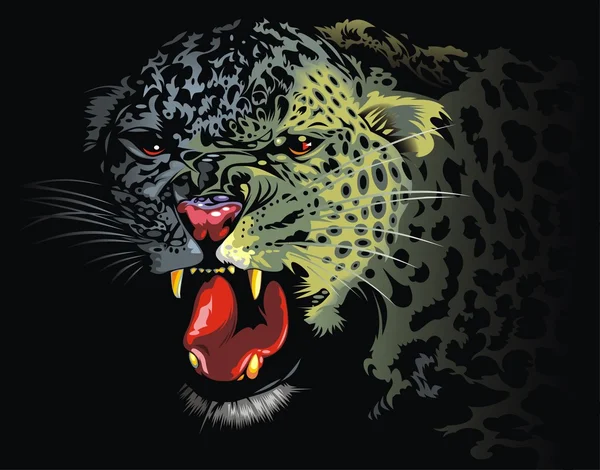 Leopardo de la selva — Vector de stock