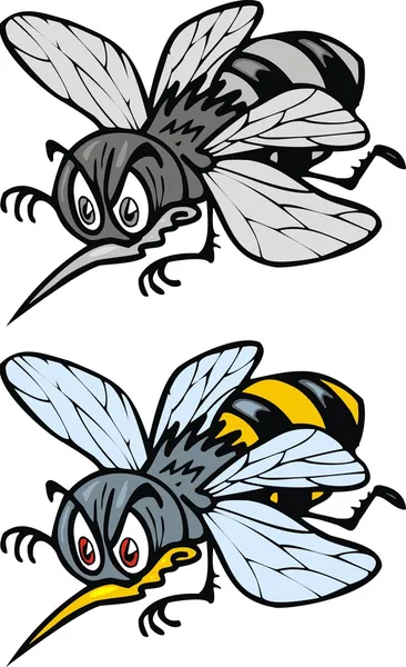 Geïllustreerde bee — Stockvector