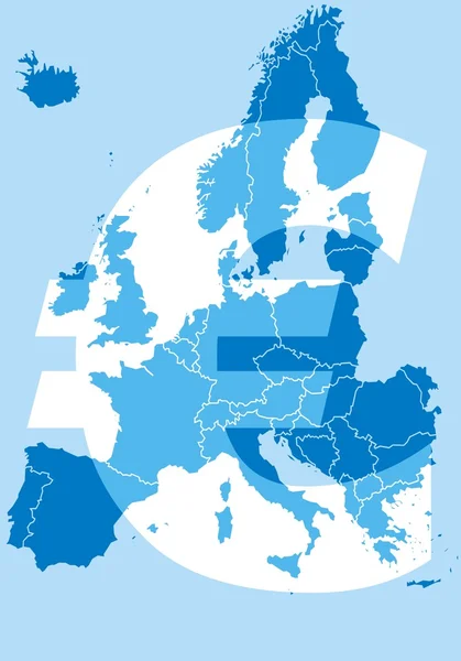 Európa-térkép — Stock Vector