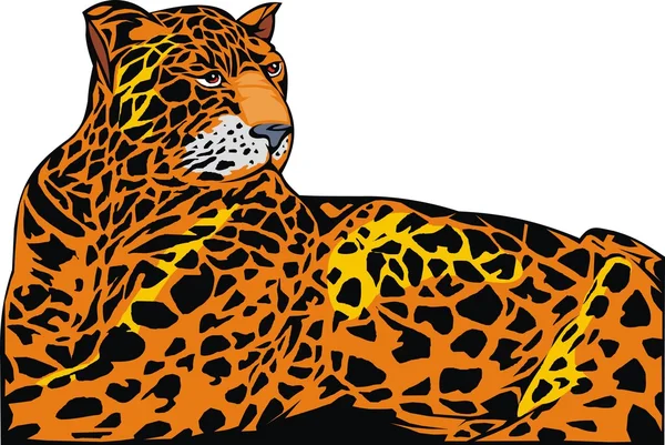 Resimli jaguar — Stok Vektör