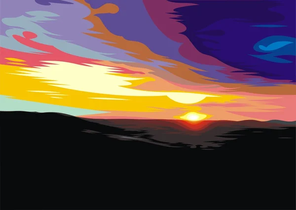 Fondo de puesta de sol — Vector de stock