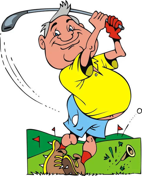 Vecchio golfista — Vettoriale Stock