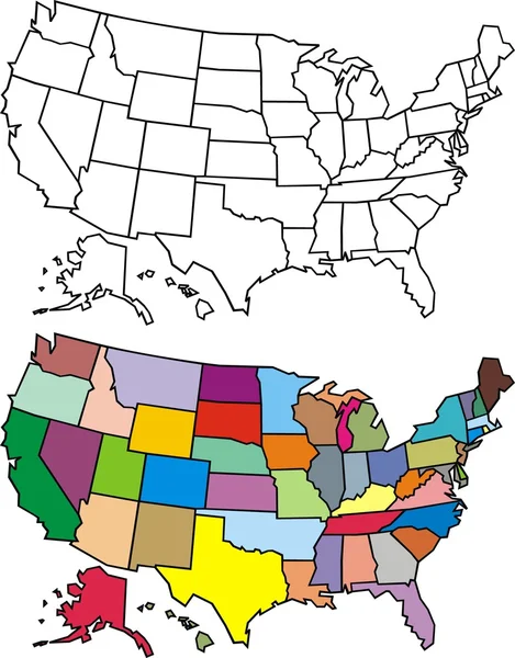 Mapa USA — Archivo Imágenes Vectoriales