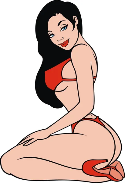 Bikini meisje — Stockvector