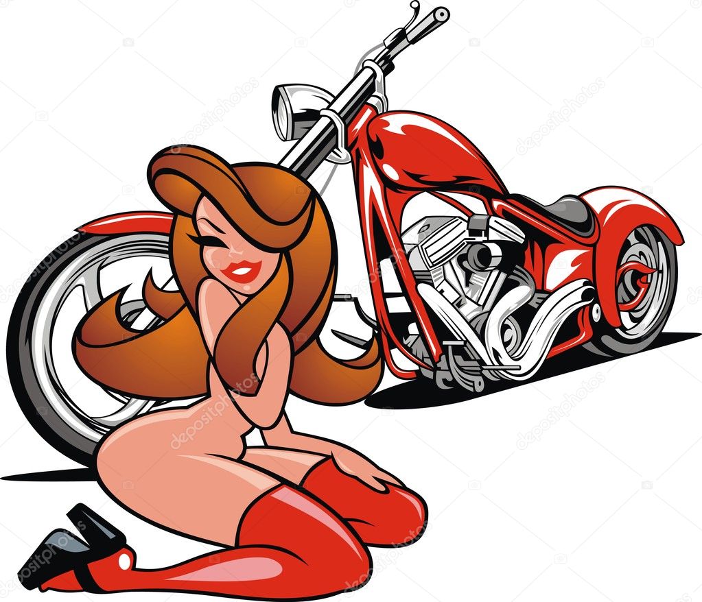 sexy woman with motorbike from my dream