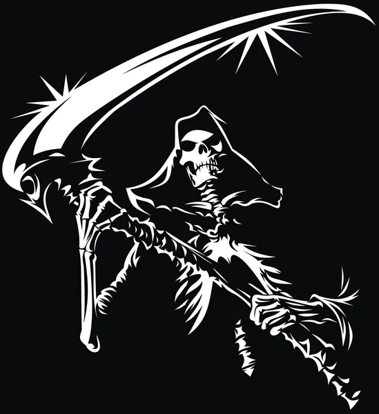 Muerte en blanco y negro — Vector de stock