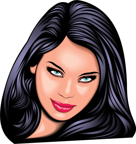 Nice girl (woman ) face from my fantasy — Stock Vector