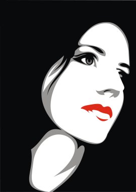 güzel bir yüz ve saçlı genç kız