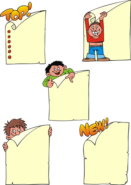 Papel vacío con niños — Vector de stock