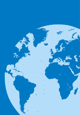 mavi renkli Dünya Haritası