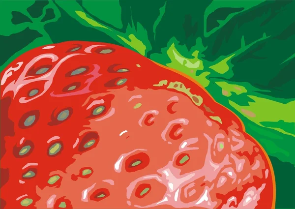 Erdbeer-Detail — Stockvektor