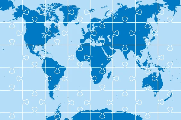 Mappa del mondo come puzzle — Vettoriale Stock