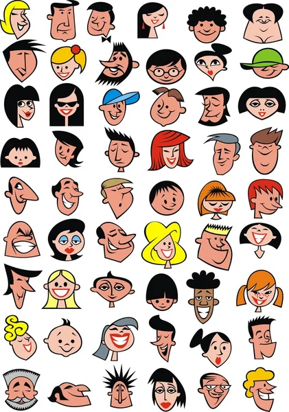 Collection of faces — Stock Vector