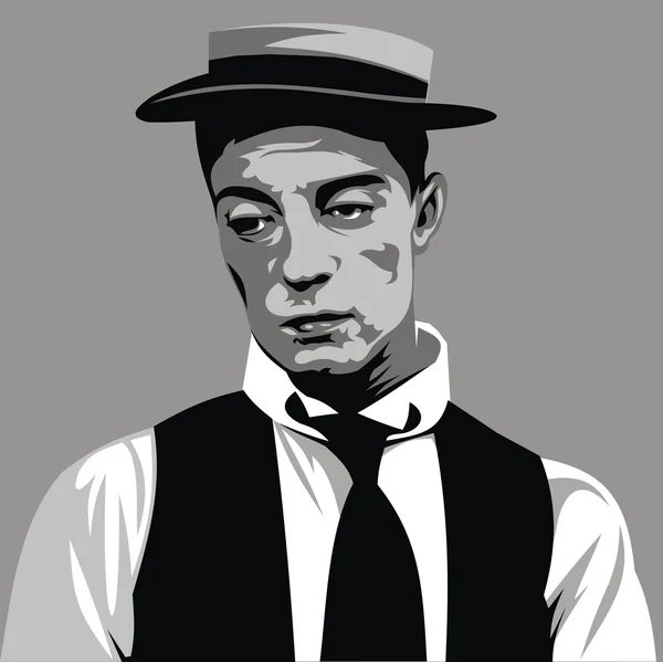 Buster Keaton - az én-m eredeti karikatúra — Stock Vector