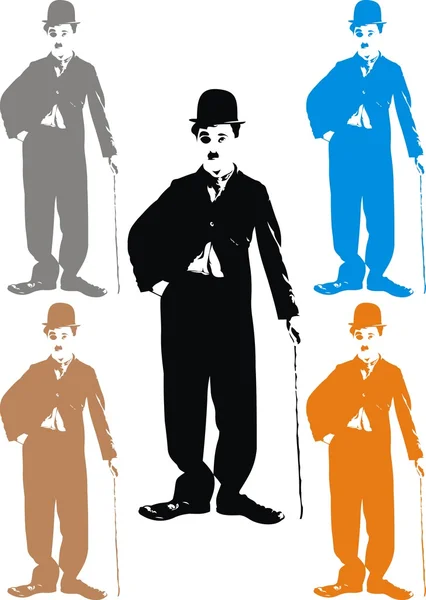 Charlie Chaplin - az én karikatúra — Stock Vector