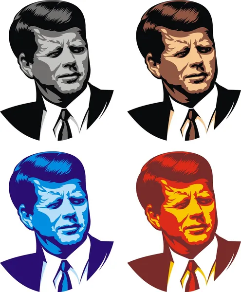 约翰 · 肯尼迪-我的漫画 — 图库矢量图片