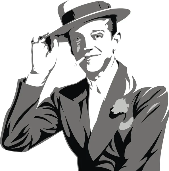 Fred Astaire - mi caricatura original — Archivo Imágenes Vectoriales