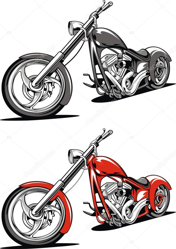 red motorbike isolated on the white background