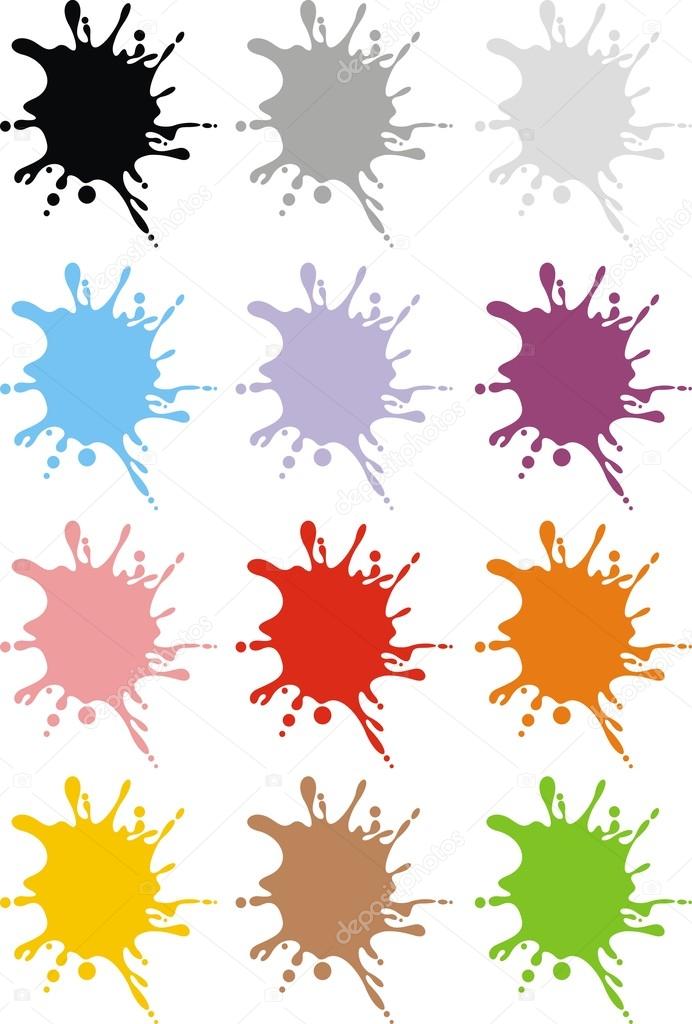color ink shapes in different colors