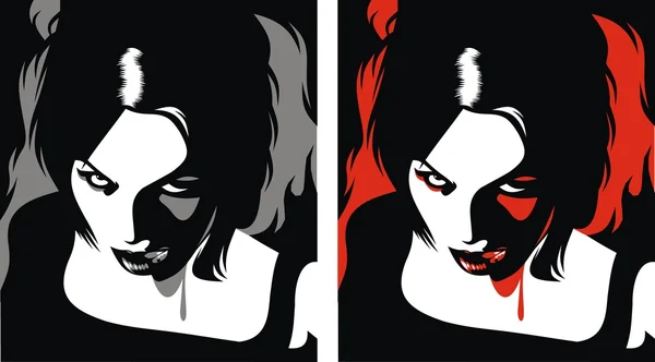 Vampir kadın detay — Stok Vektör