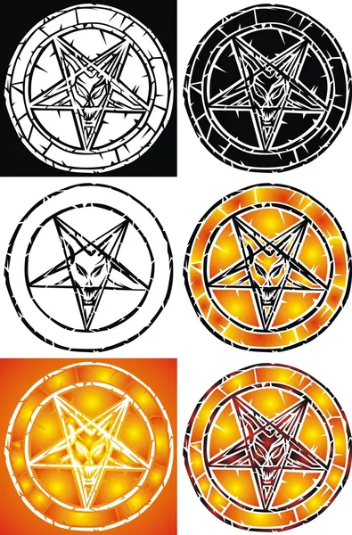 Пентаграмма - знак ада — стоковый вектор